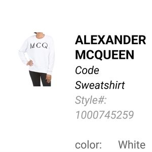 Alexander McQueen womans sweatshirt XL